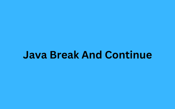 Java Break And Continue