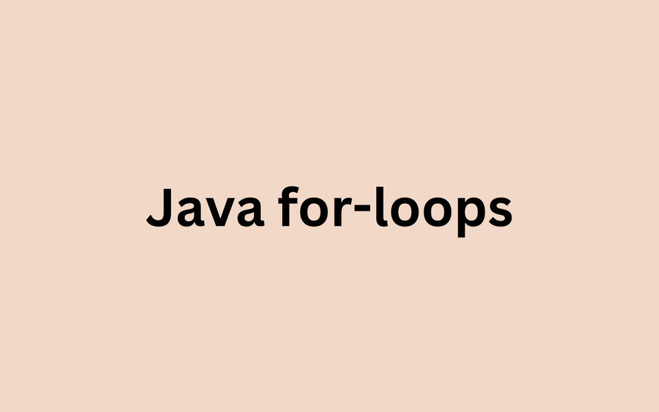Java For Loop